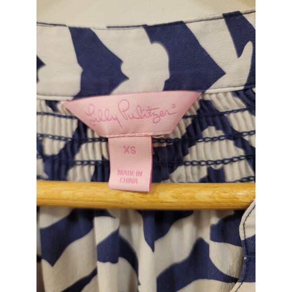 Lilly Pulitzer Elsa Silk Top Bird Motif - Picture 3 of 7